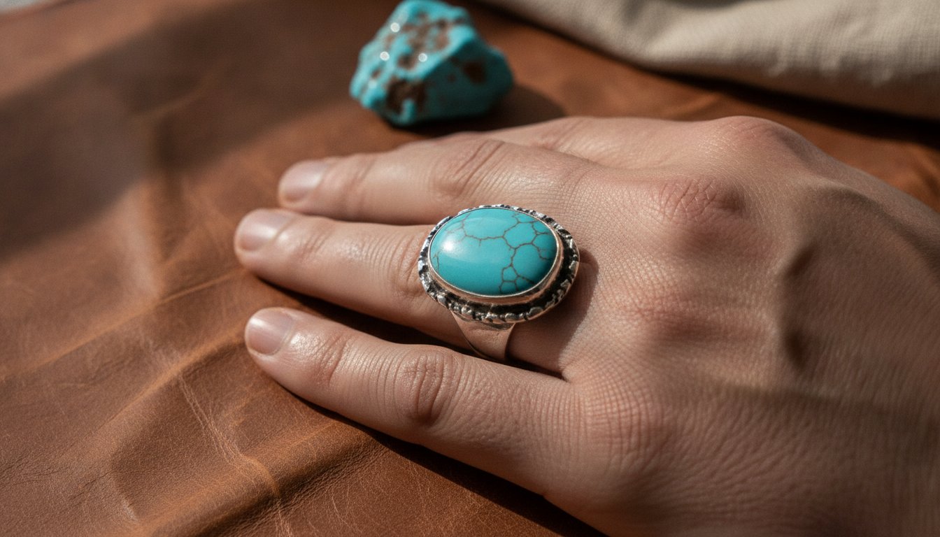 What finger should a man wear a turquoise ring on?