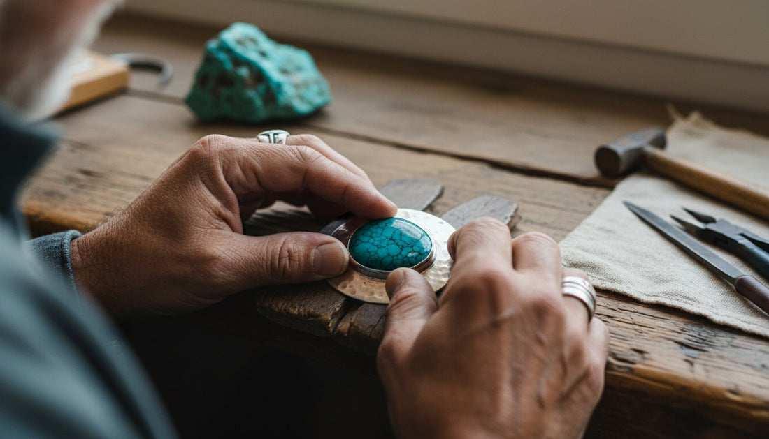 Authentic turquoise jewelry and the artisan studio process