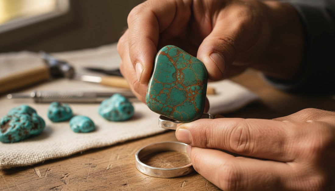 Turquoise stones define the character of handcrafted Southwestern jewelry