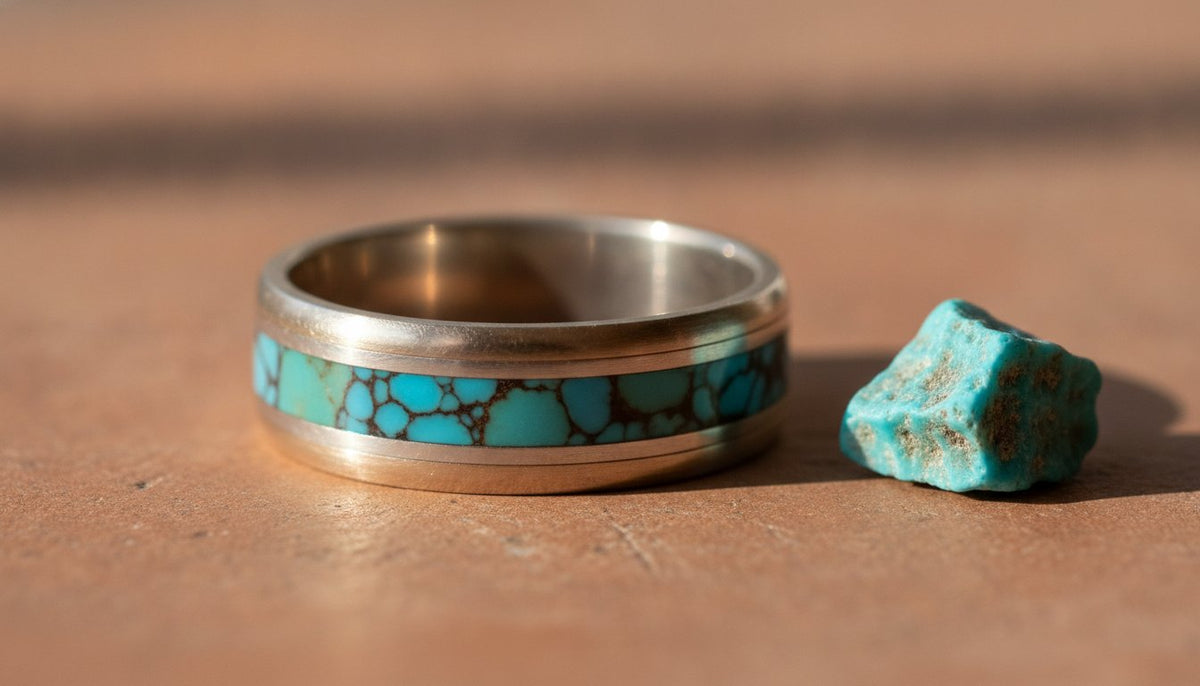 Turquoise Inlay Wedding Band for Men: Artisan Buying Guide