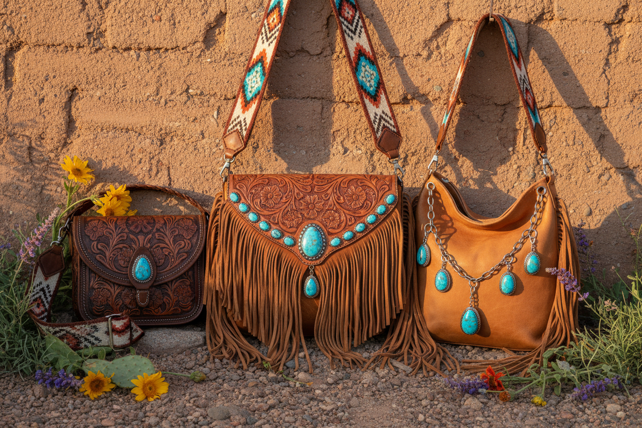 Cowgirl Chic Bags and Crossbodies with Santa Fe Vibe