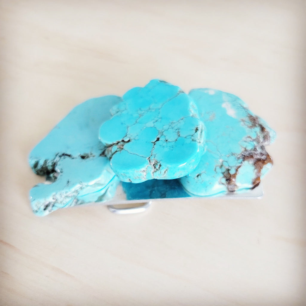Triple Turquoise Slab Belt Buckle