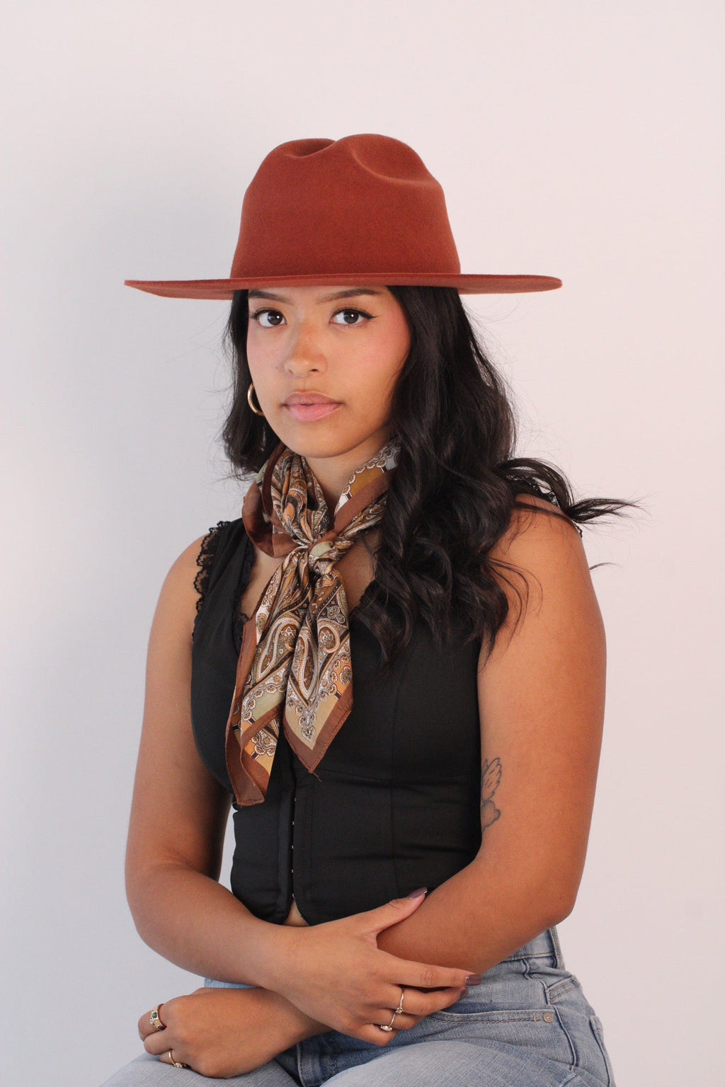 Brick Dakota cattleman hat, view 6