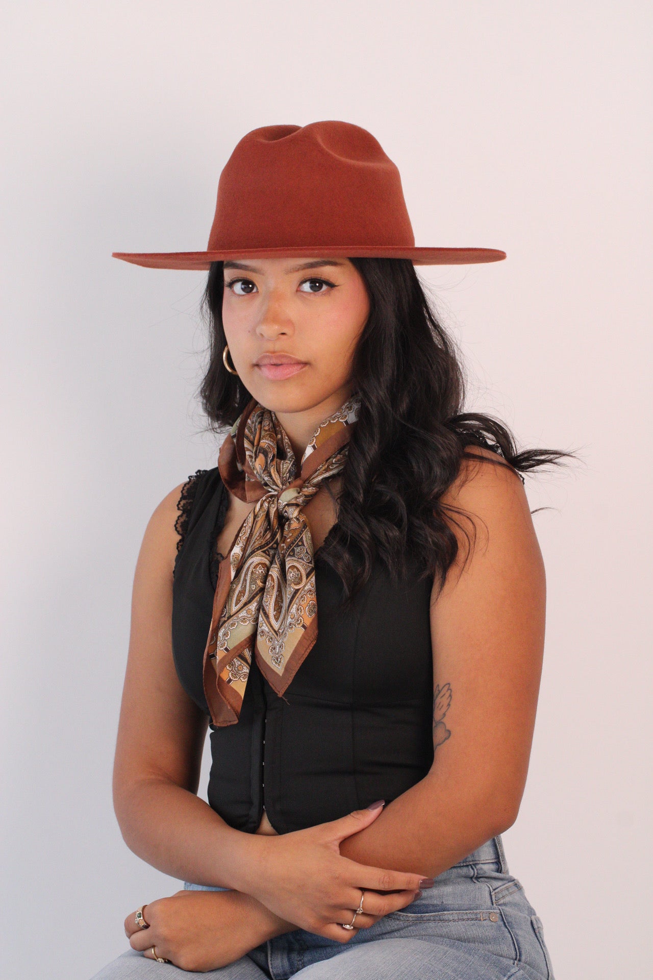 Brick Dakota cattleman hat, view 6