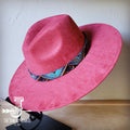 Blue Navajo Embossed Leather Hat Band