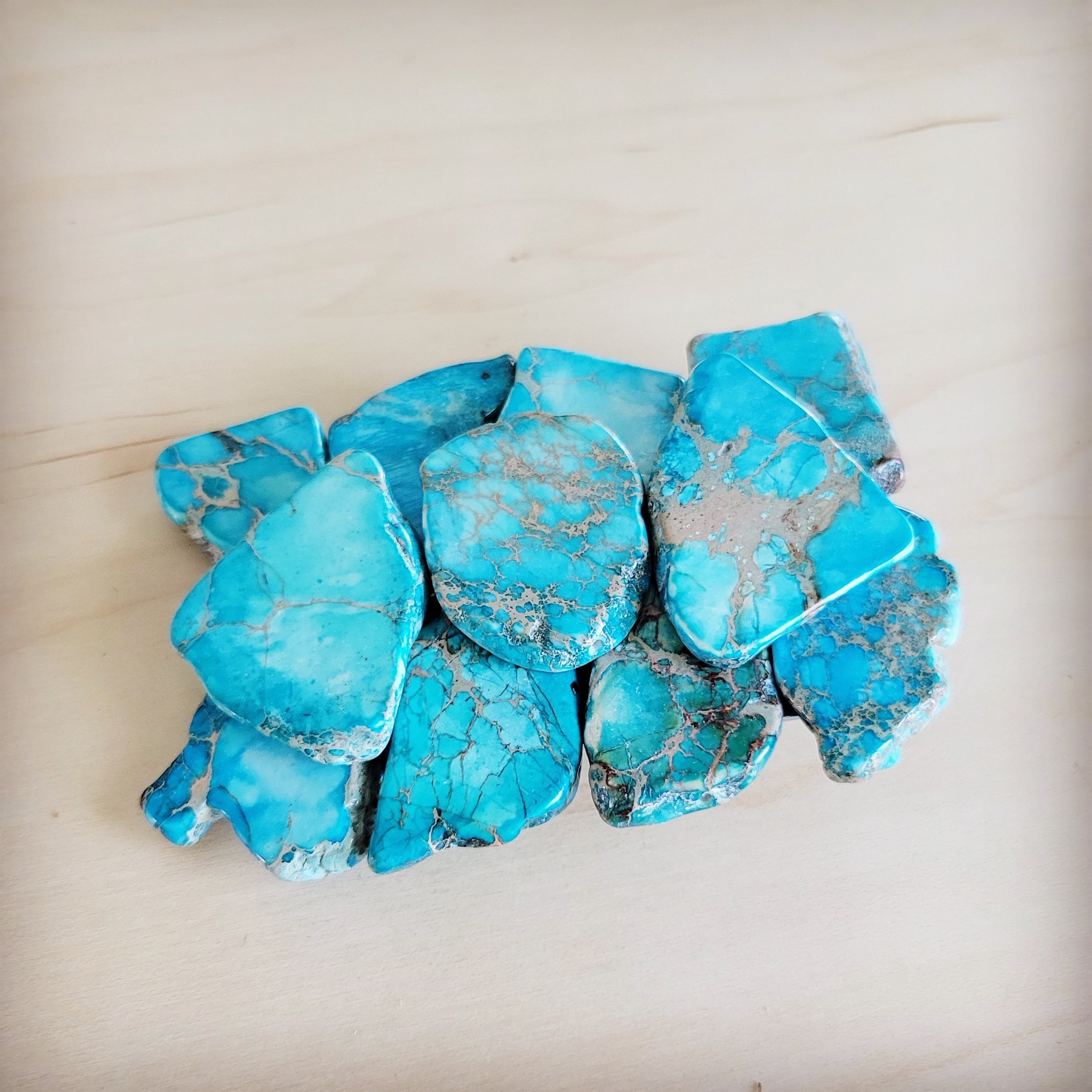 Medium Regalite Slab Belt Buckle in Sky Blue