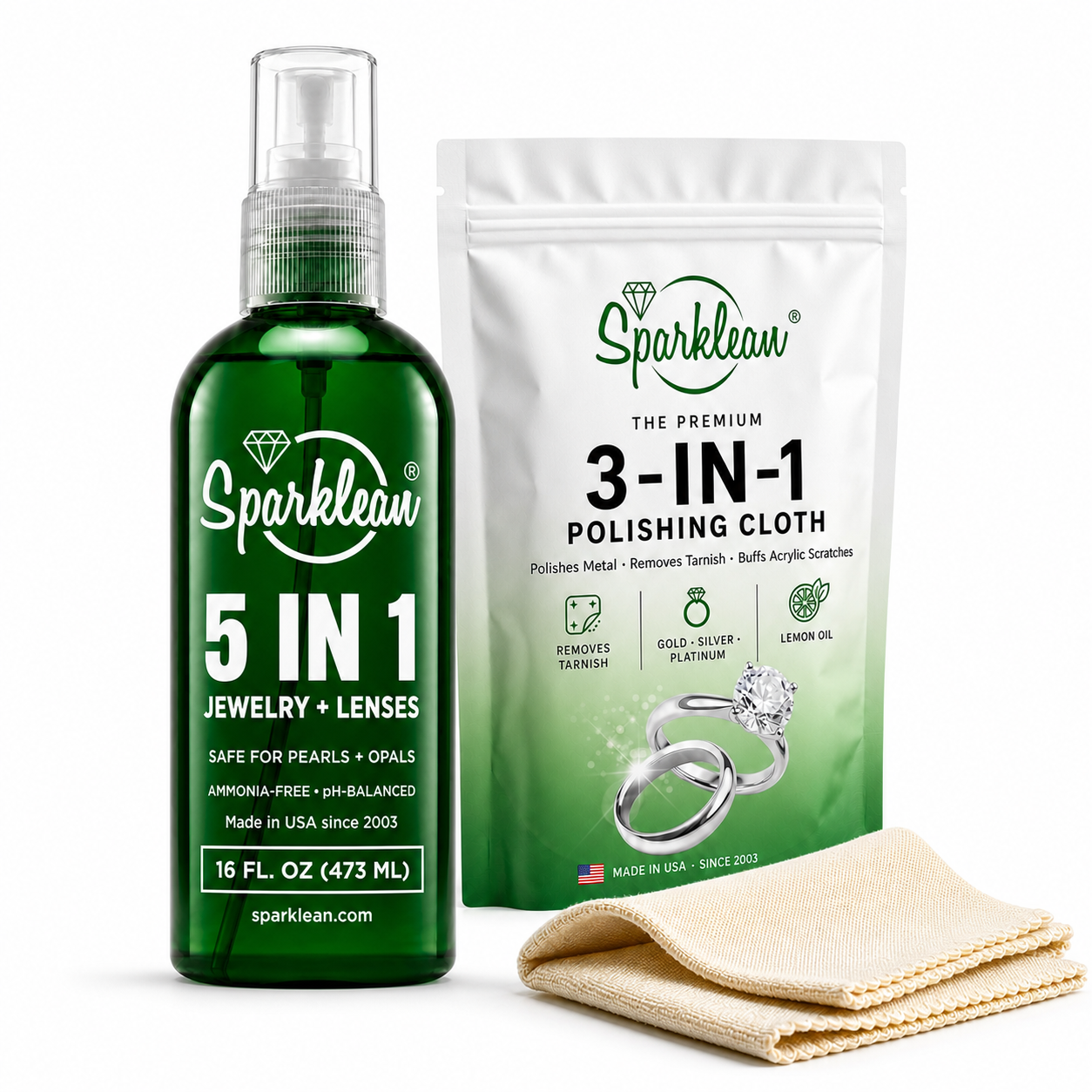 Sparklean® Cleaning Kit Bundle — Professional Spray + Polishing Cloth (save $70)