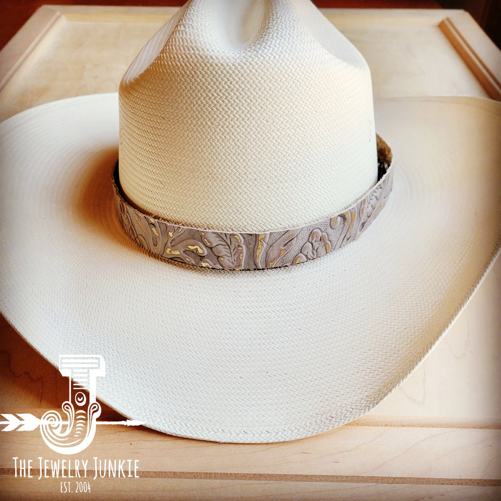Gilded Cowboy Embossed Leather Hat Band