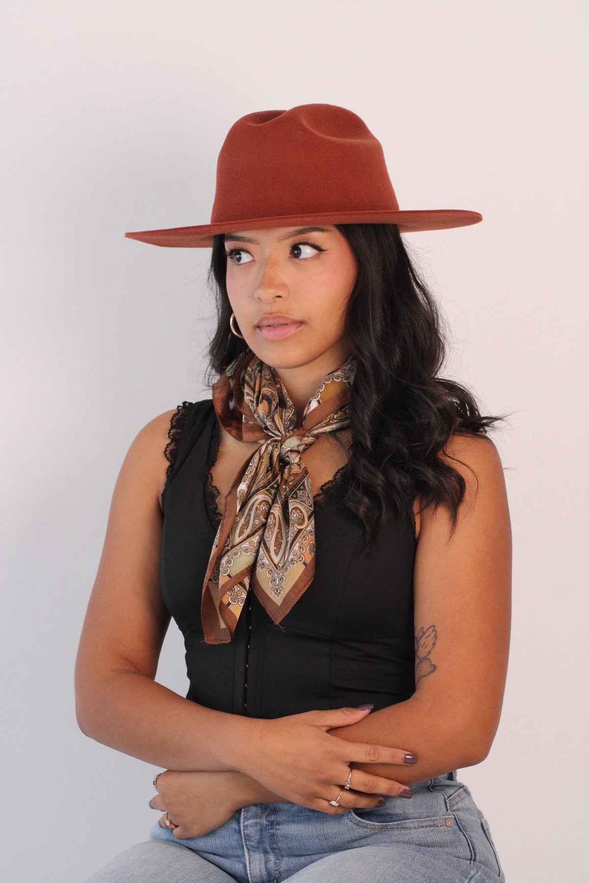 Brick Dakota cattleman hat, view 5