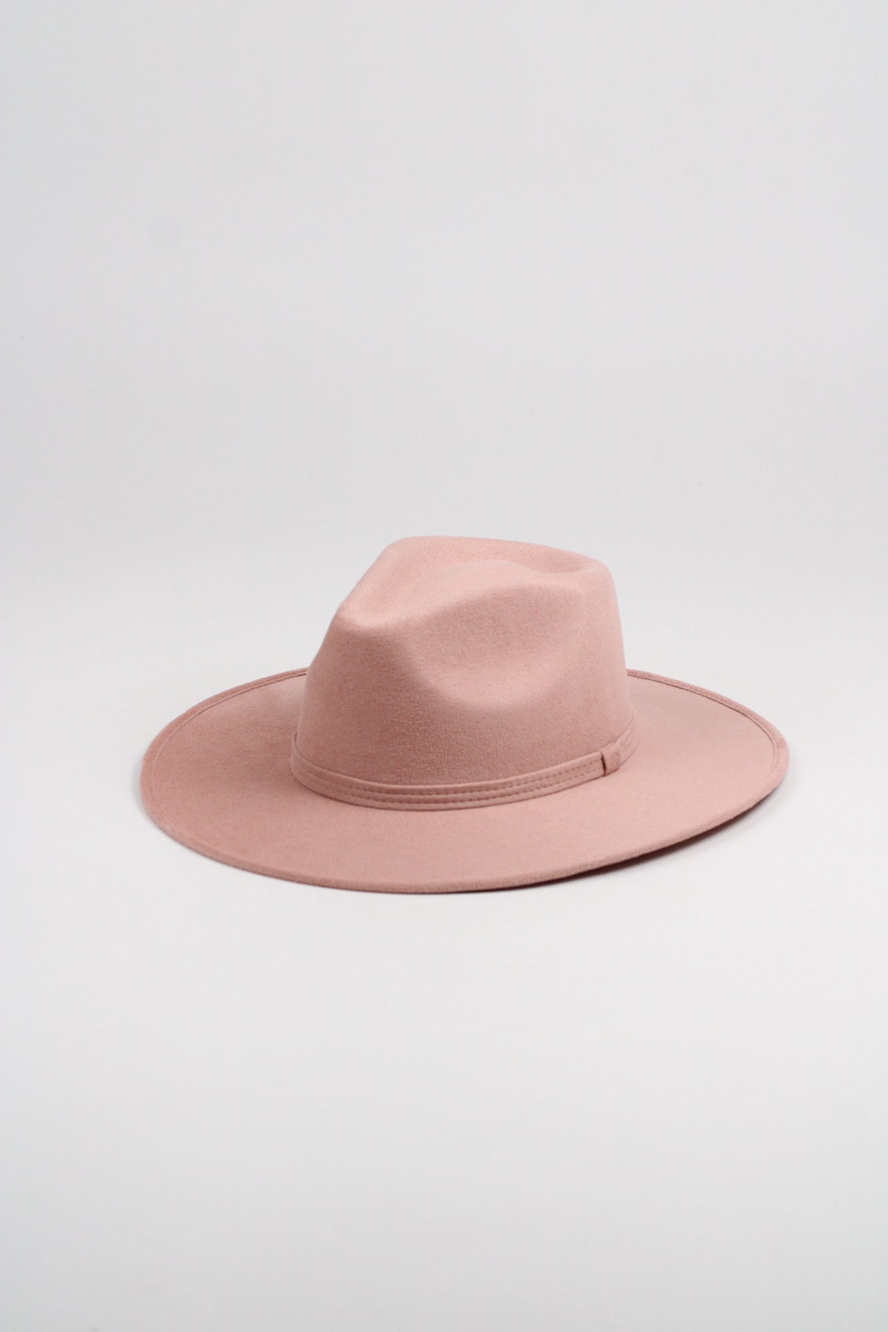 Pale dusty rose Nomad vegan suede rancher hat