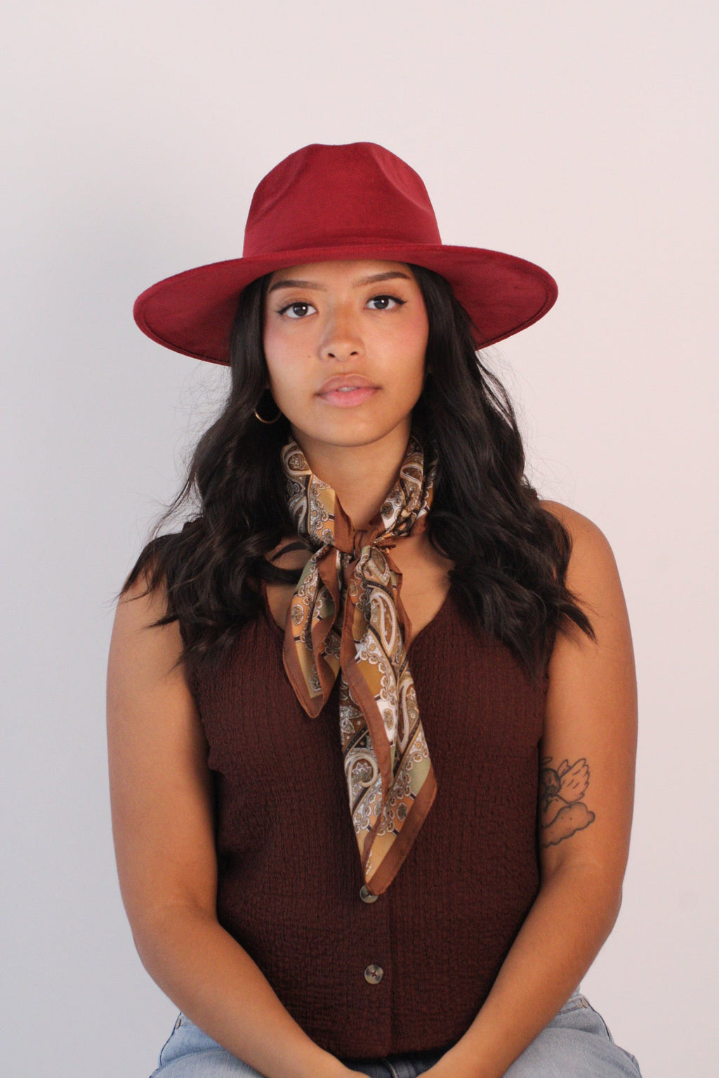 Burgundy Nomad rancher hat, view 3