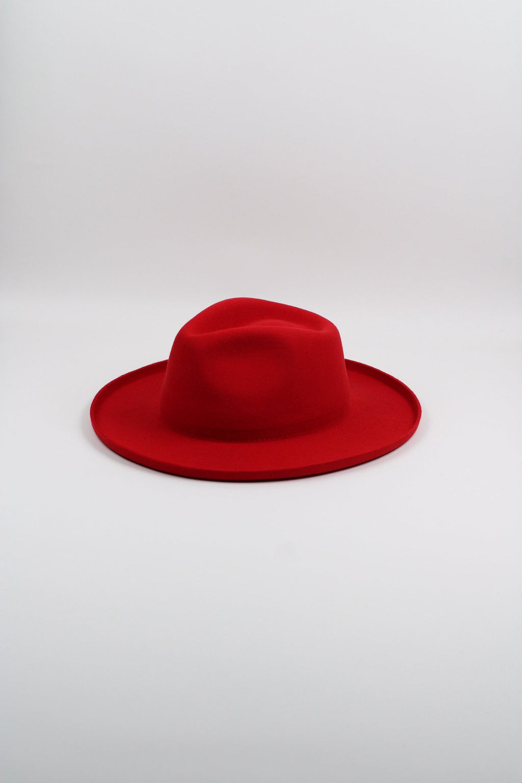 Cherry red Harper pencil brim hat, view 3