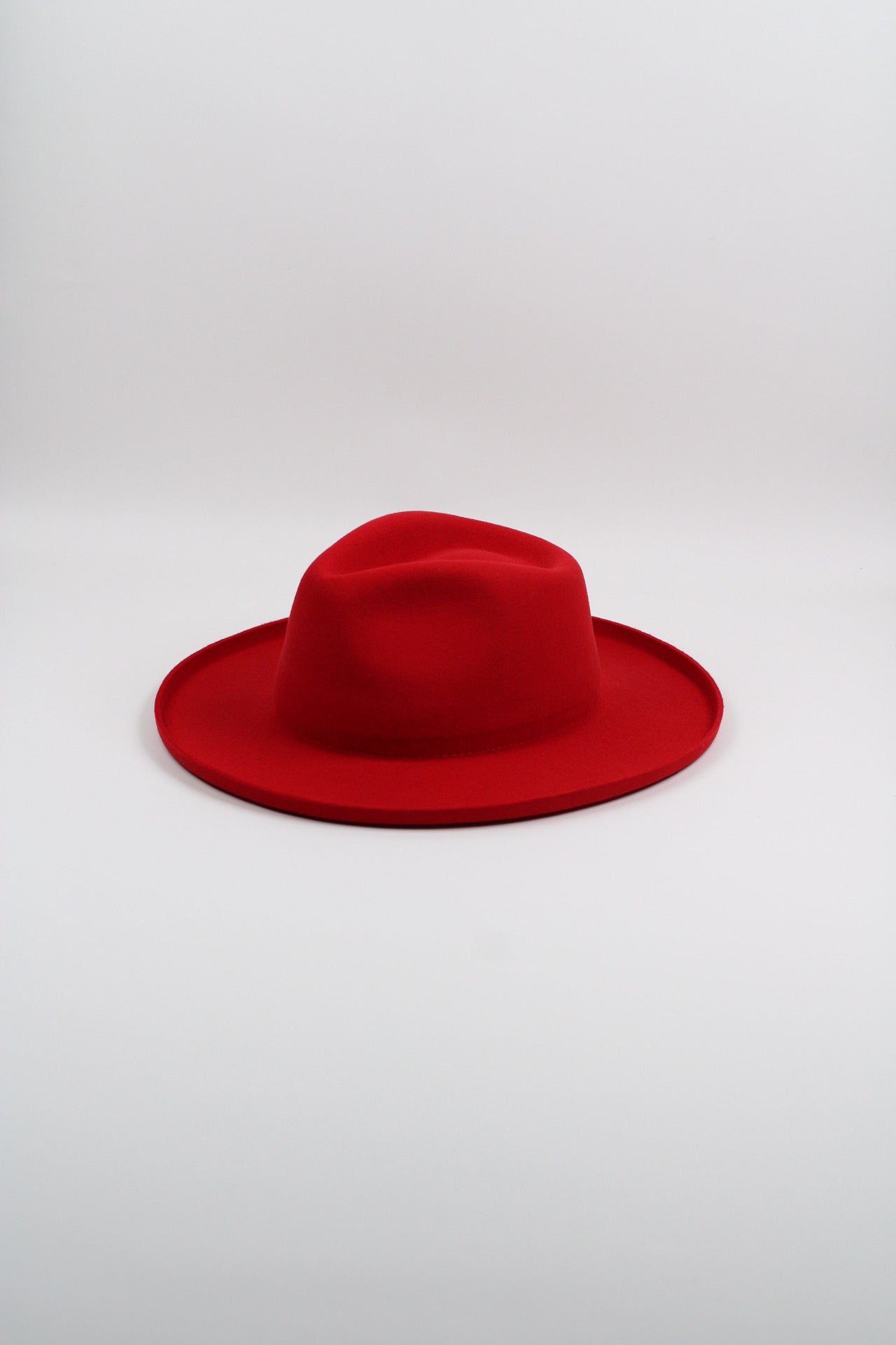 Cherry red Harper pencil brim hat, view 3