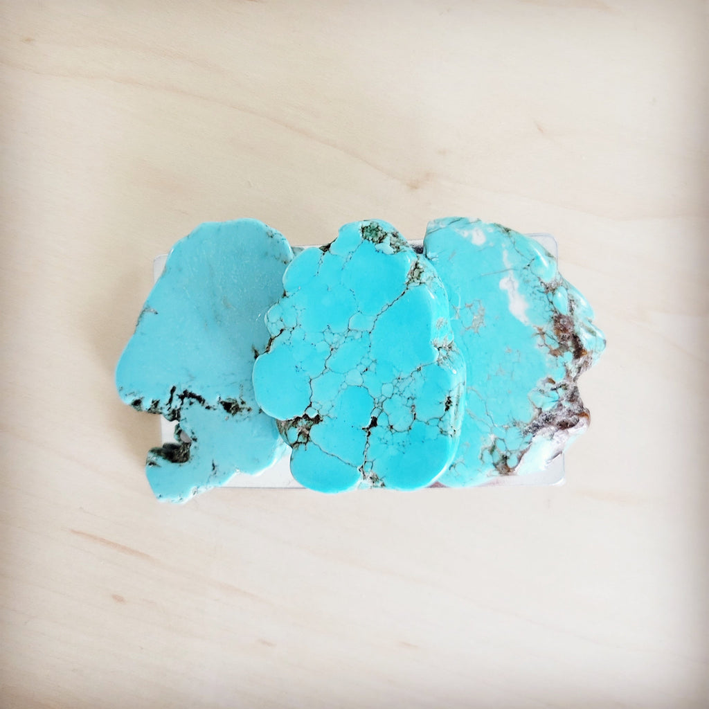 Triple Turquoise Slab Belt Buckle