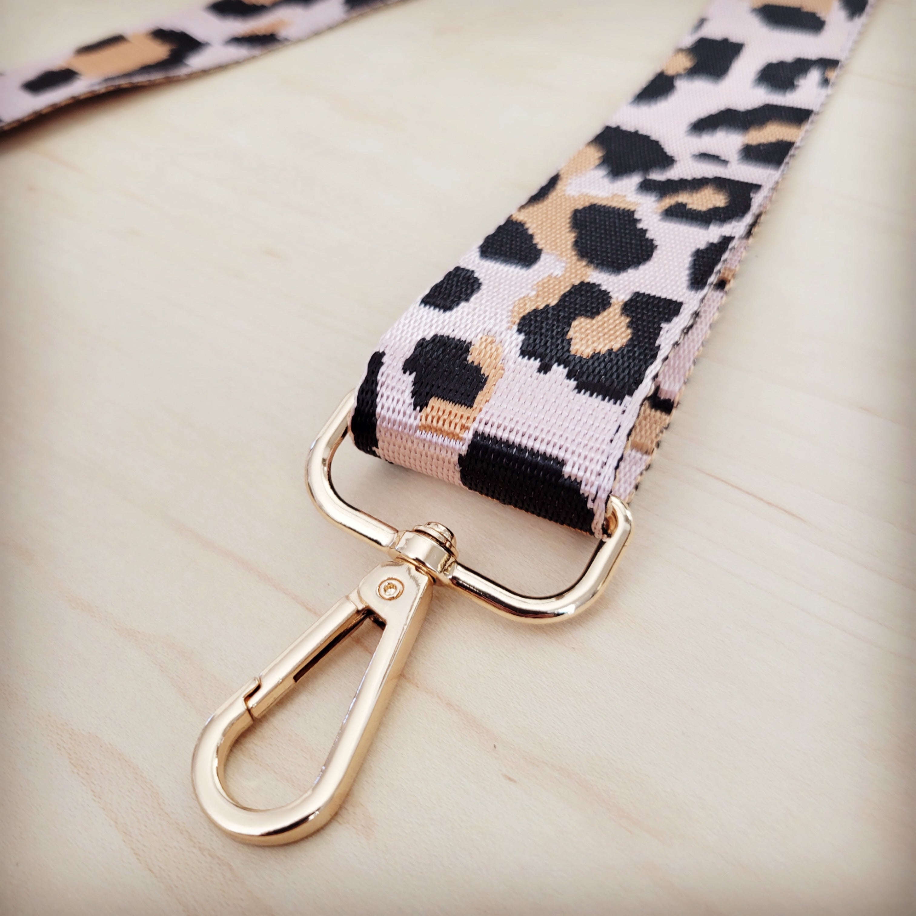 Adjustable Leopard Print Nylon Crossbody Strap