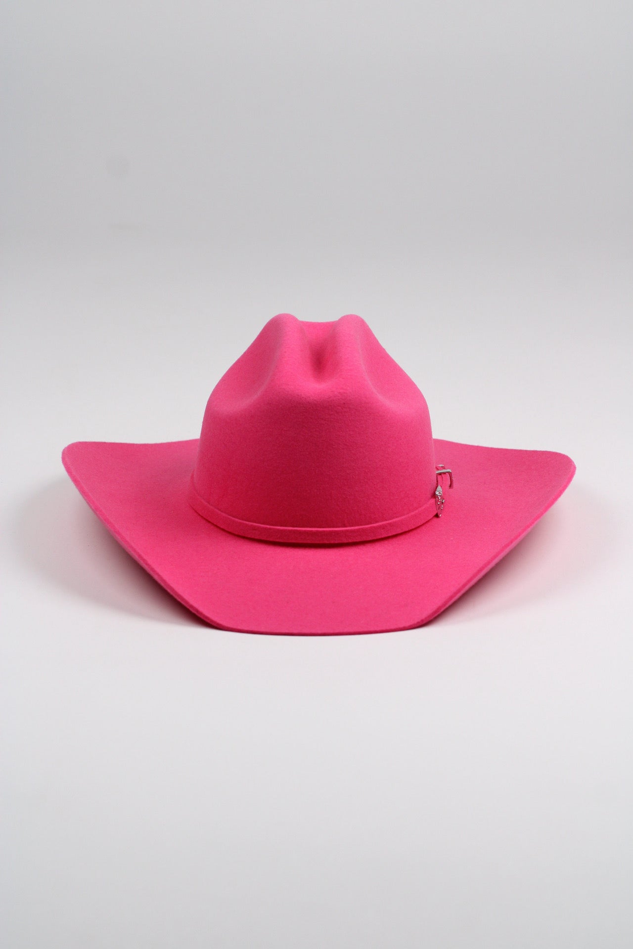 Pink Mustang merino wool cowboy hat, additional view