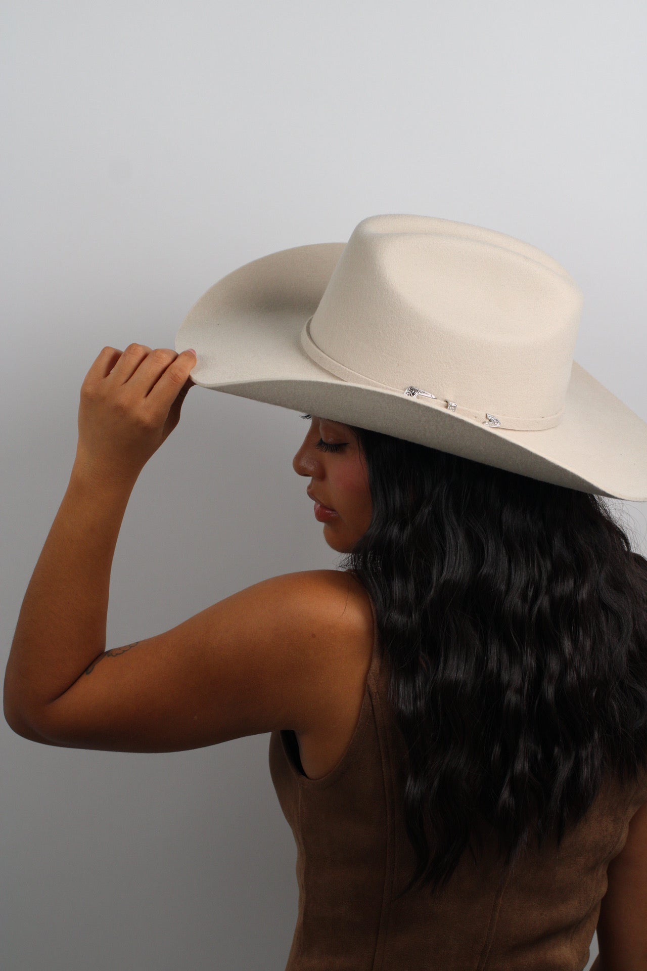 Cream Mustang cowboy hat, view 7