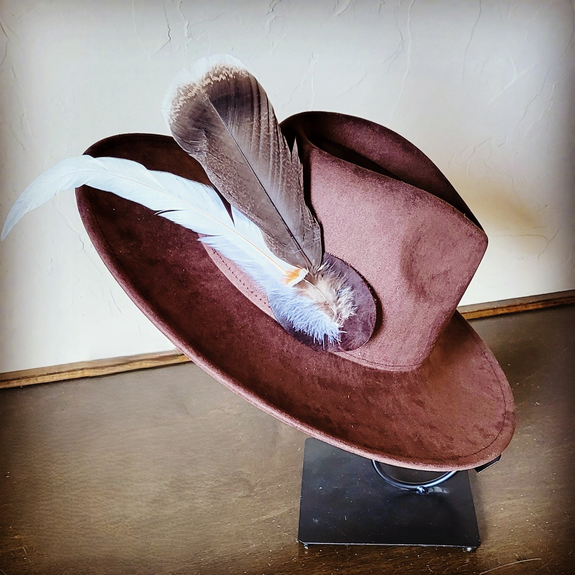 Turkey and Long White Feather Hat Band
