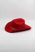 Lipstick red Durango vegan suede cowboy hat