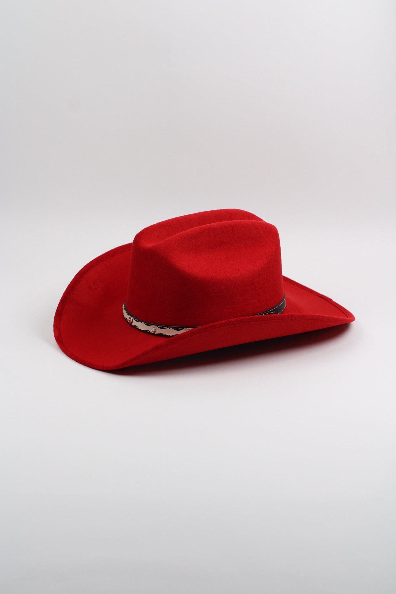 Lipstick red Durango vegan suede cowboy hat