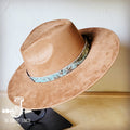 Turquoise metallic embossed leather hat band