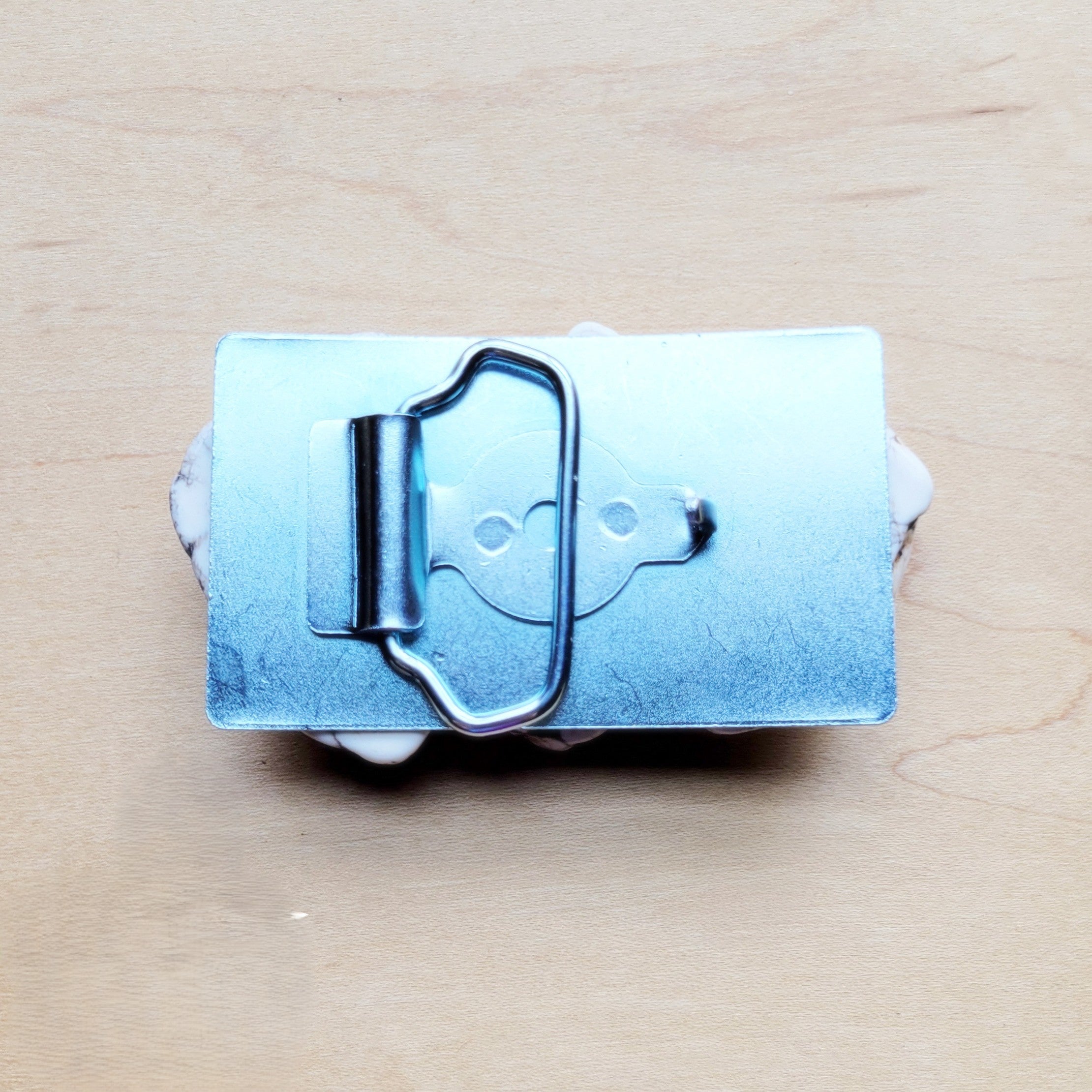 Medium White Turquoise Slab Belt Buckle