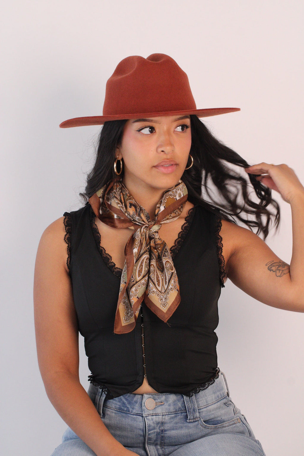 Brick Dakota cattleman hat, view 7