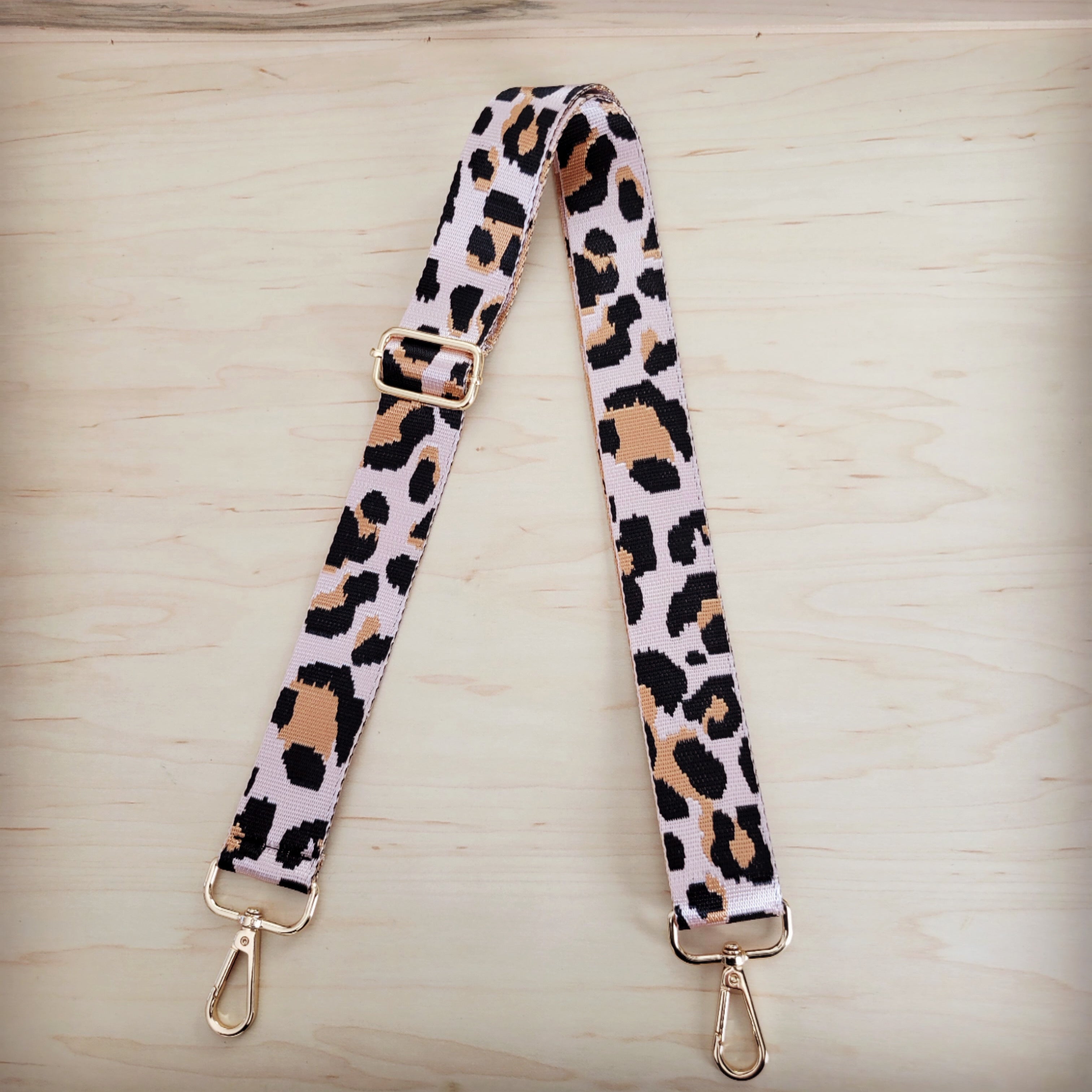 Adjustable Leopard Print Nylon Crossbody Strap