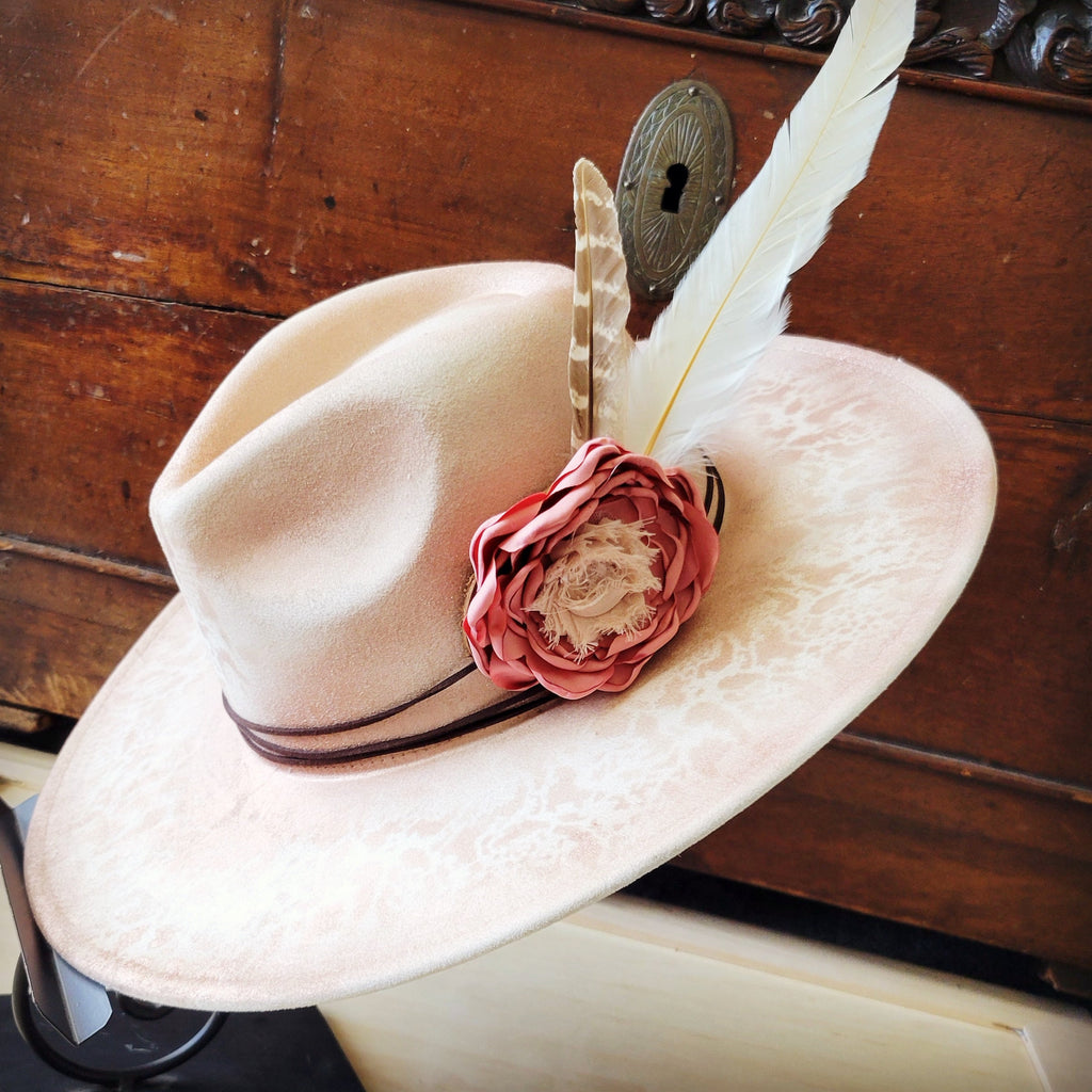 Custom hand-painted cowgirl western boho hat