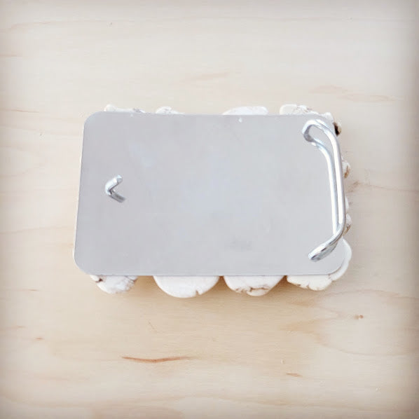 Medium White Turquoise Slab Belt Buckle
