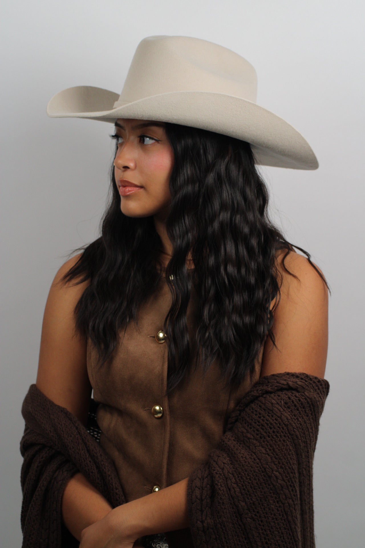 Cream Mustang cowboy hat, view 6
