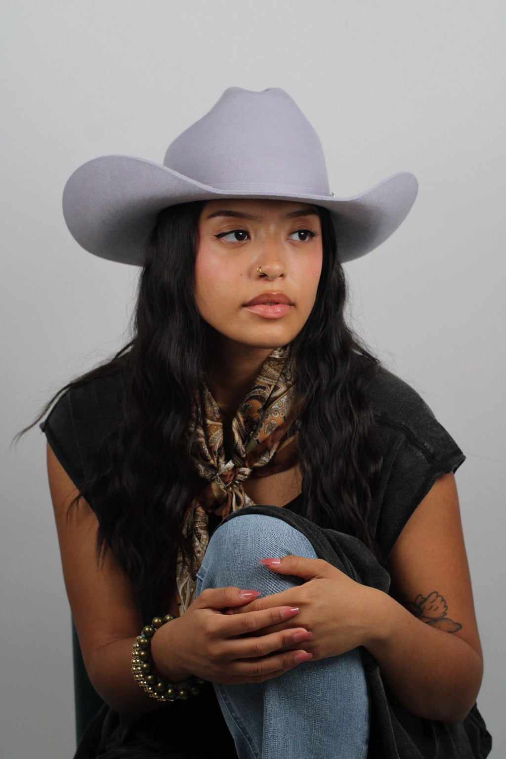 Ice gray Mustang cowboy hat, view 6