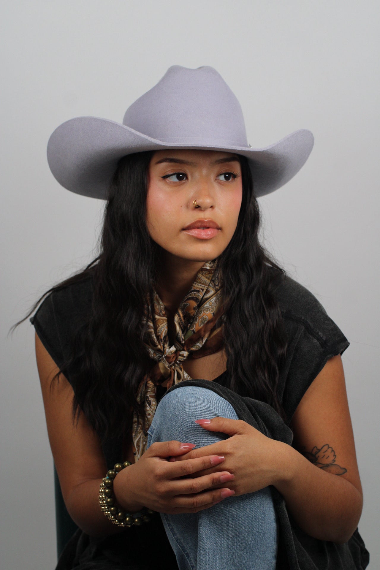 Ice gray Mustang cowboy hat, view 6