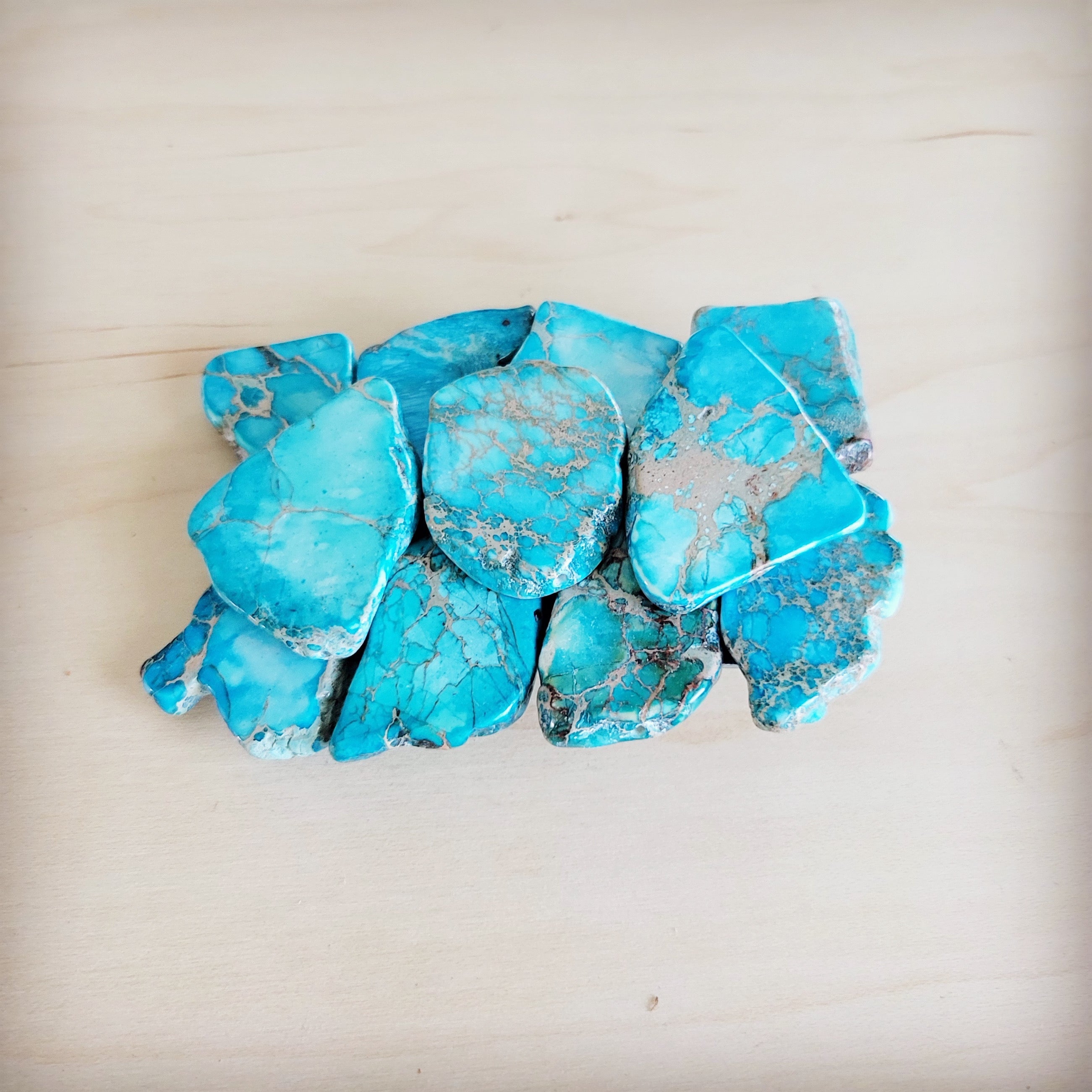 Medium Regalite Slab Belt Buckle in Sky Blue