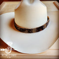 Brown Laredo tooled leather western hat band