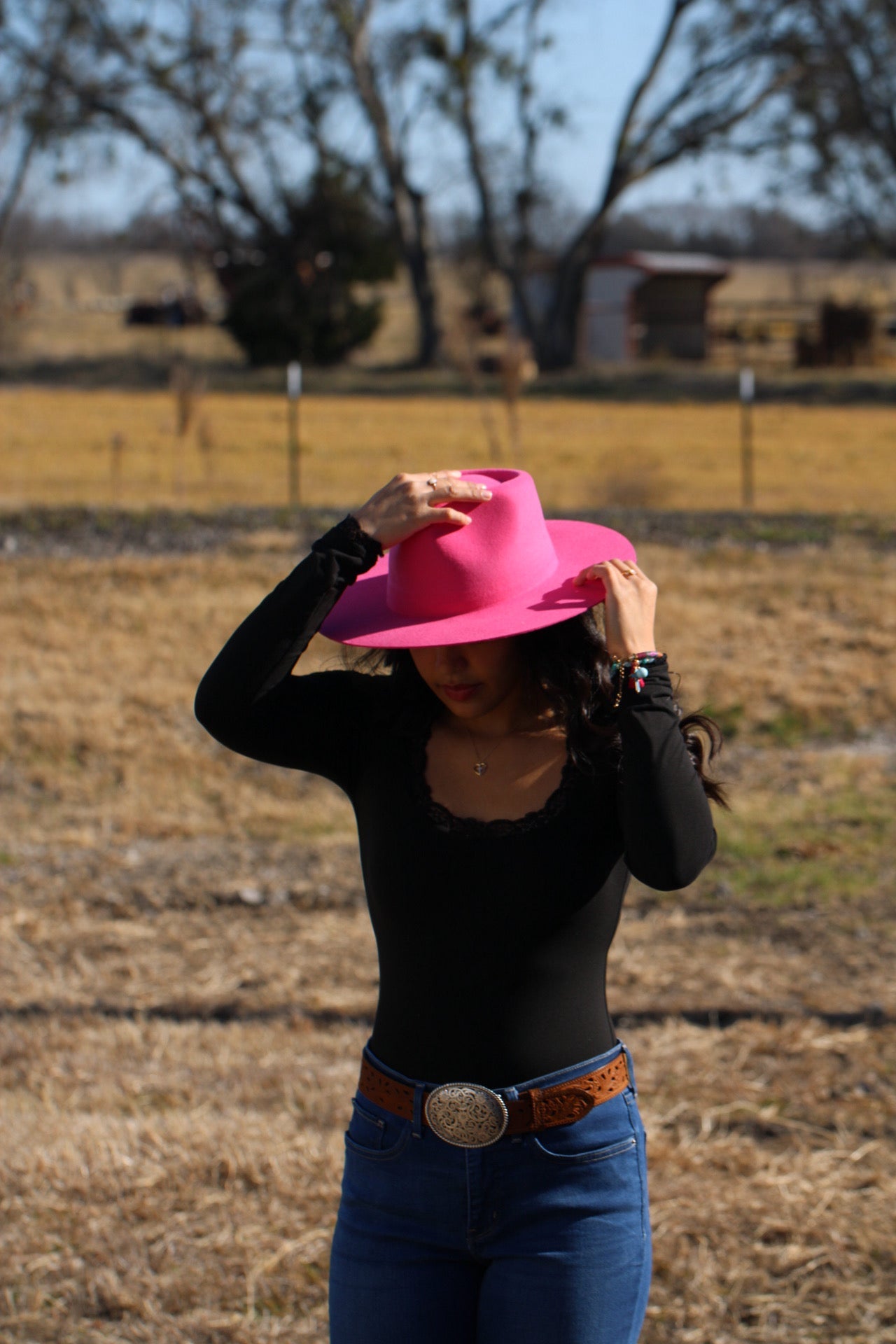 Pink Rowan rancher hat, view 4