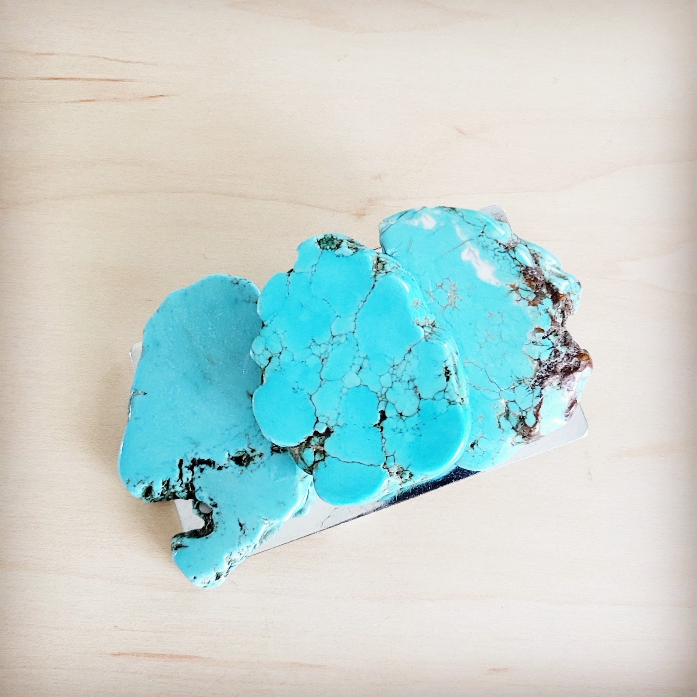Triple Turquoise Slab Belt Buckle