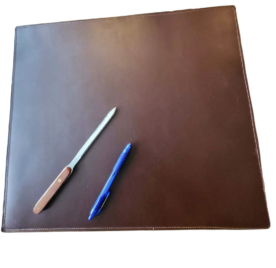 Top-grain leather desk pad, view 3