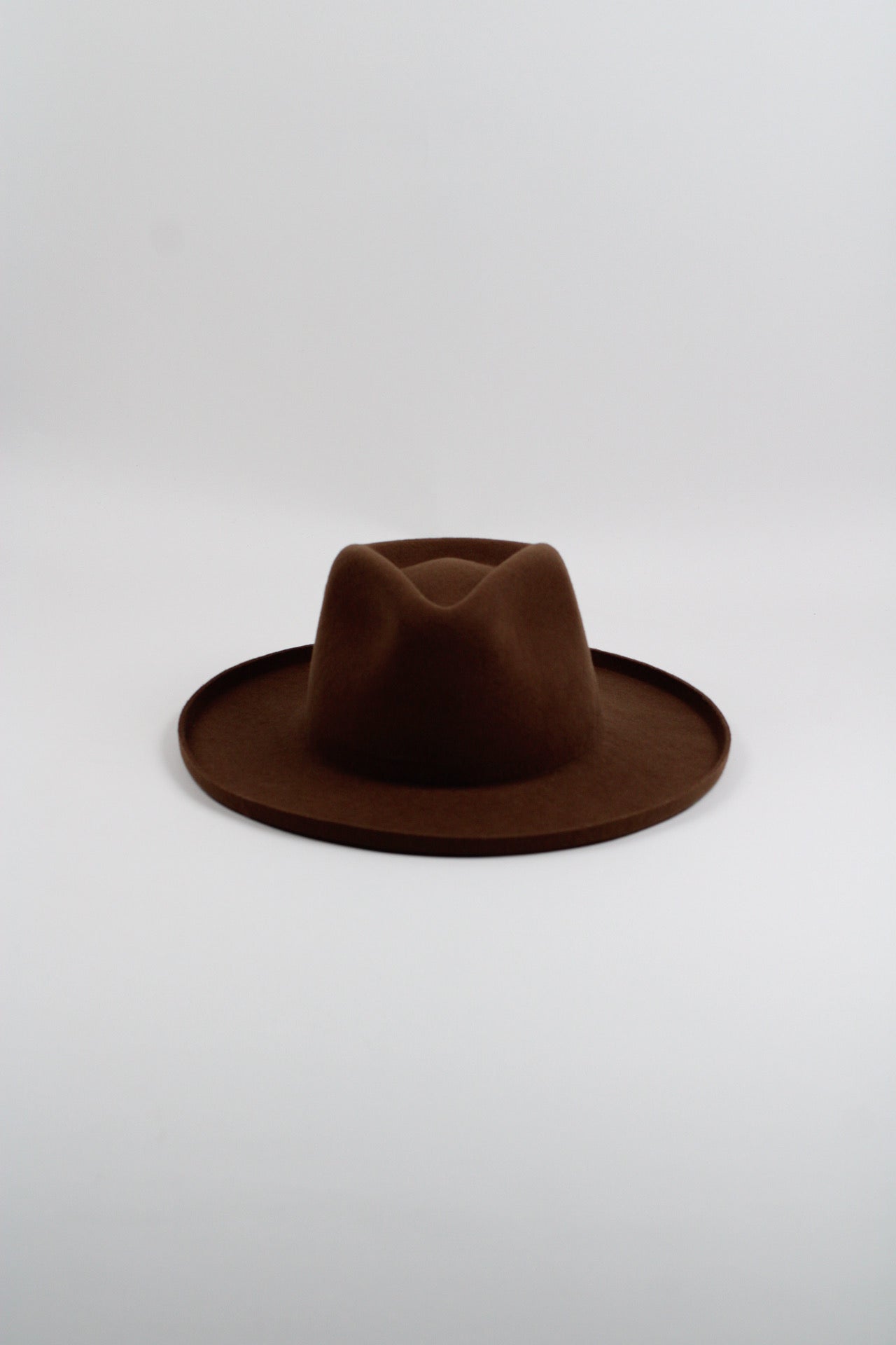Caramel Harper wool felt pencil brim hat