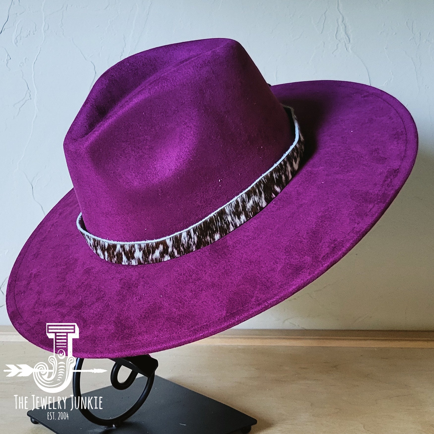 Plum boho western felt hat