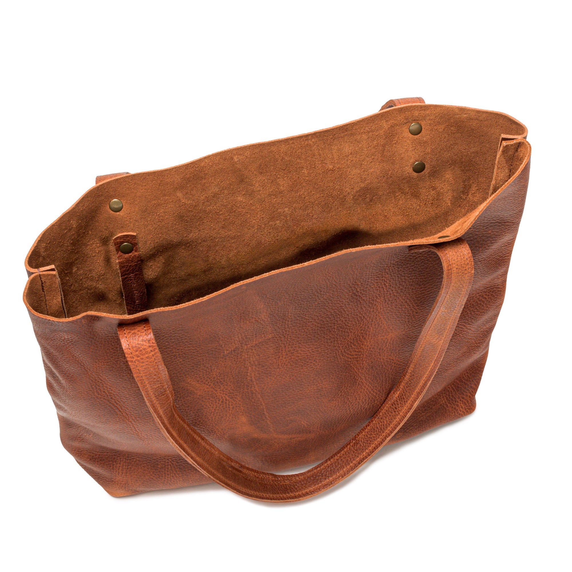 Fore Street full-grain leather tote bag, view 2