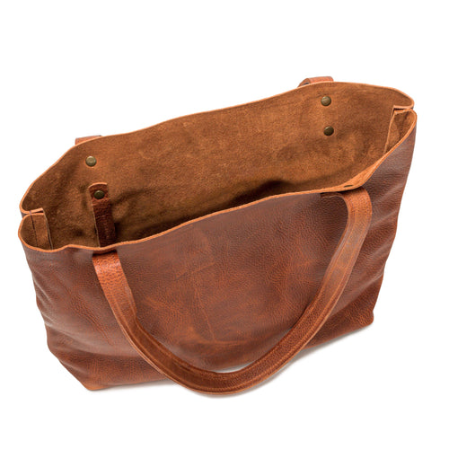 Fore Street full-grain leather tote bag, view 2