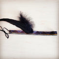 Magenta Navajo Genuine Leather Hat Band with Black Feathers