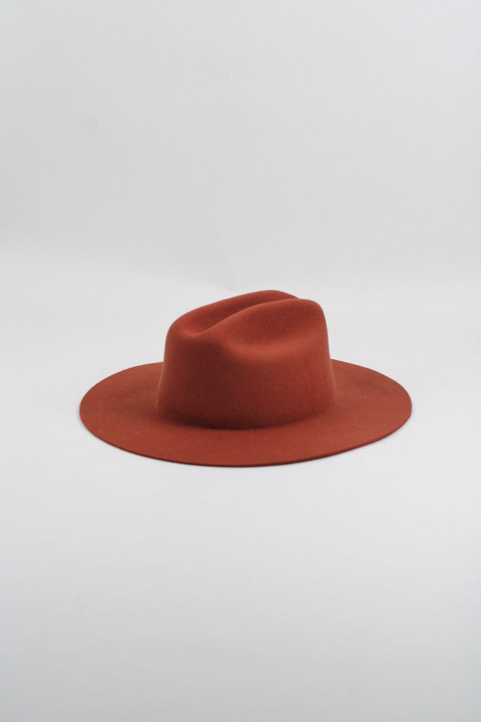 Brick red Dakota merino wool cattleman hat