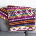Purple and magenta geometric alpaca blanket