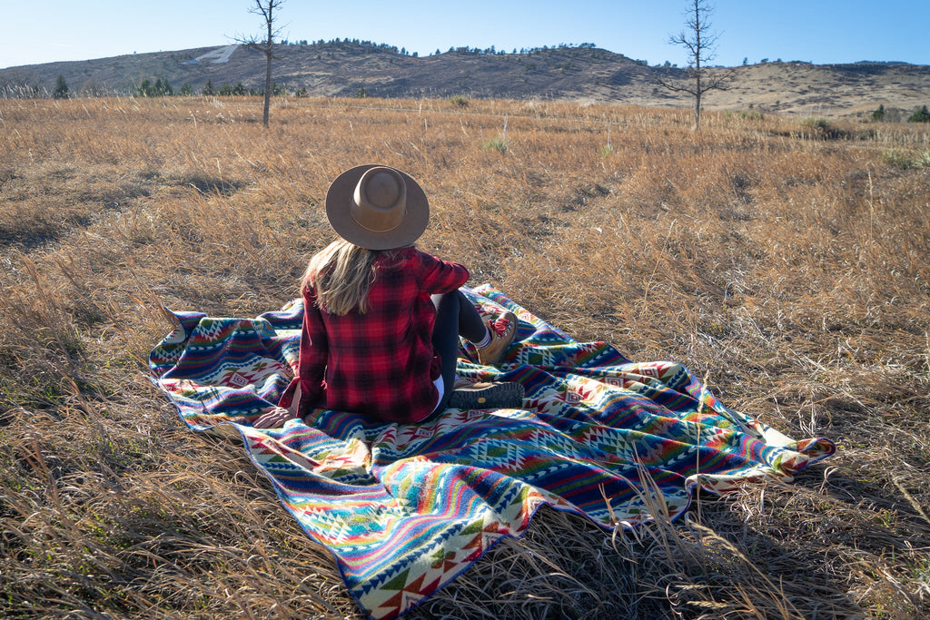 Bright multicolor vertical stripe alpaca blanket, view 13