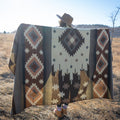 Sage, taupe and bone desert geometric alpaca blanket