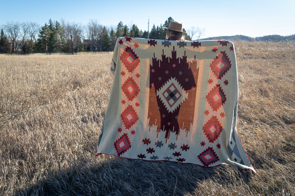 Deep wine and brick red diamond alpaca blanket, view 7