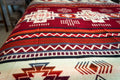 Brick red, coral and grey diamond alpaca blanket, view 8