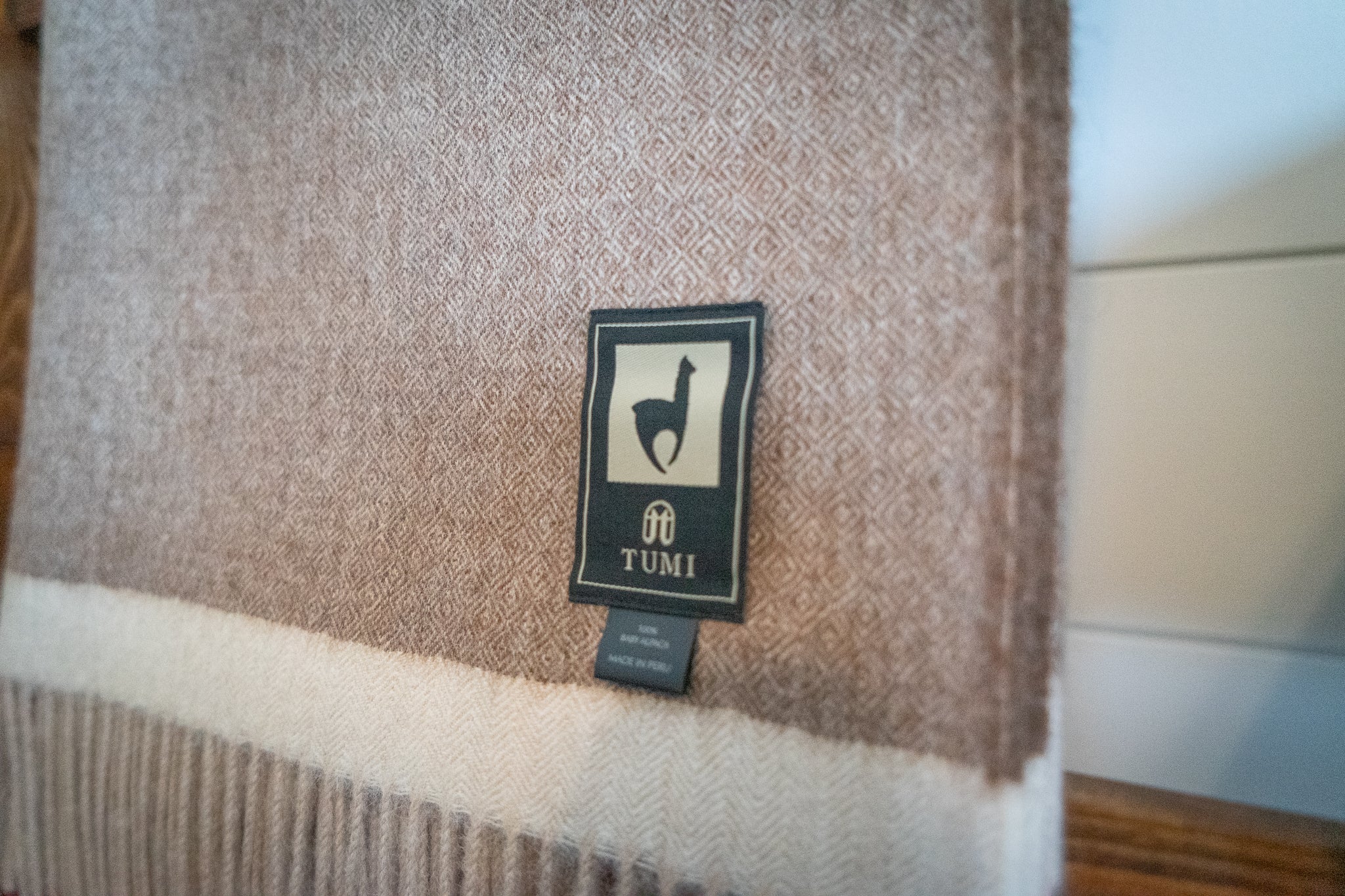100% baby alpaca throw, view 4